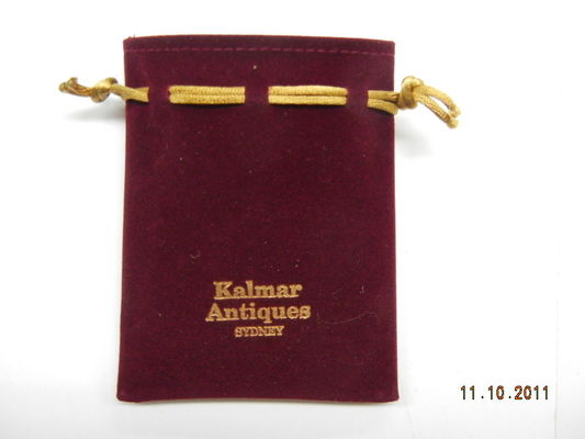 Jewelery drawstring velvet gift pouches bag with gold hotfoil logo stamping