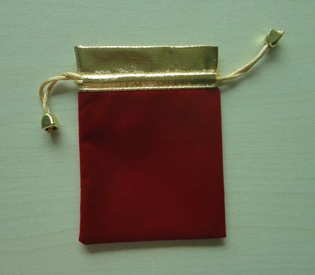 soft red velvet and gold matalic fabric gift pouches for mobile phone packaging