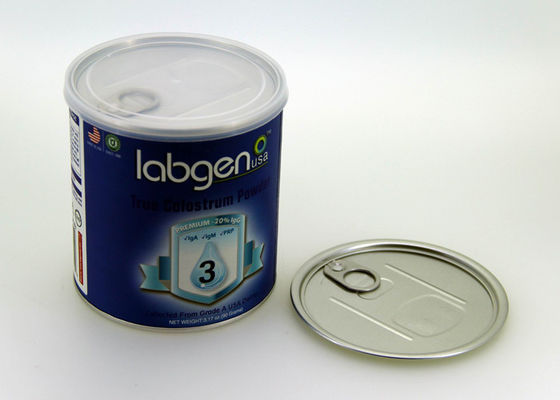 Eco friendly CMYK printing Paper Tube packaging For Coffee / Milk Powder , Tin flat end