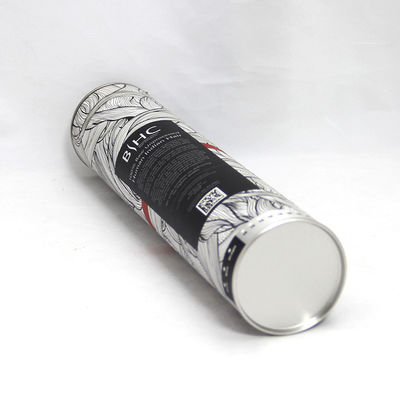 Stretch Tin Lid Silver Stamping Kraft Paper Tube Packaging , Wine Paper Cans , Customised Printting