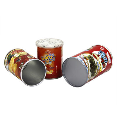 Paper Tube Candy Packaging , Embossing Printing round canister