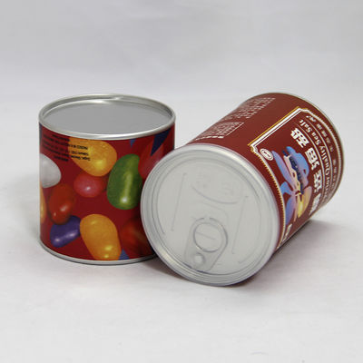 Paper Tube Candy Packaging , Embossing Printing round canister