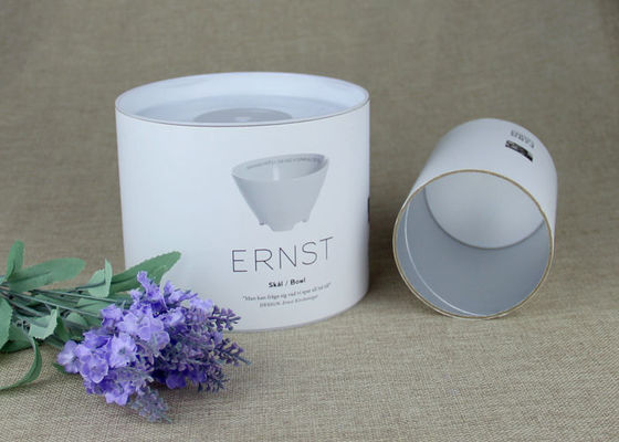 Round Cardboard Paper Tubes Packing With Movable PP Caps For Gift