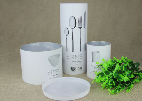 Custom Kraft Paper Tubes Packing With Movable PP Lids For Tableware