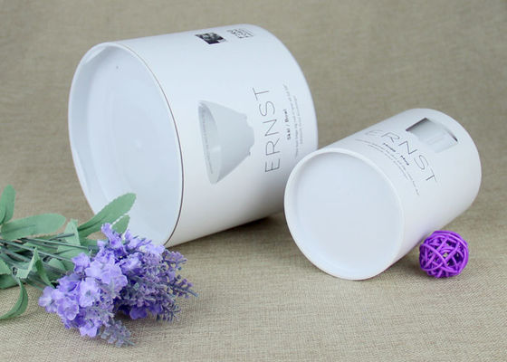 Customised White Plastic Lid Kraft Paper Tube Packaging , Bowl And Fork Paper Cans