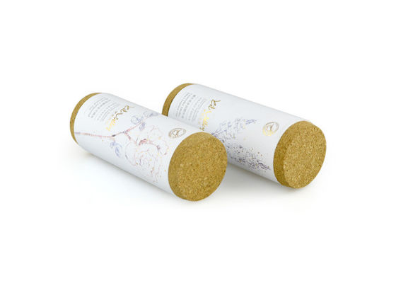 Customized Cosmetic Paper Tube Packaging Matte Lamination With Cork Lid