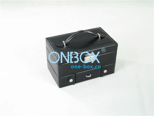 Elegant handicraft Luxury Packaging Boxes , Leather jewelry and cosmetic case for women