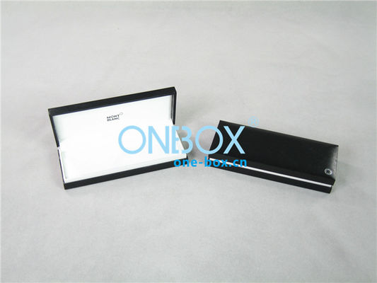 Eco Plastic pen packaging box ,, black art paper Luxury Packaging Boxes with faux suede insert