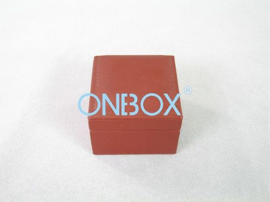 Real leather ring packaging boxes , luxury jewelry light box with high end