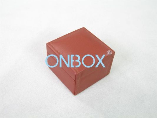 Real leather ring packaging boxes , luxury jewelry light box with high end