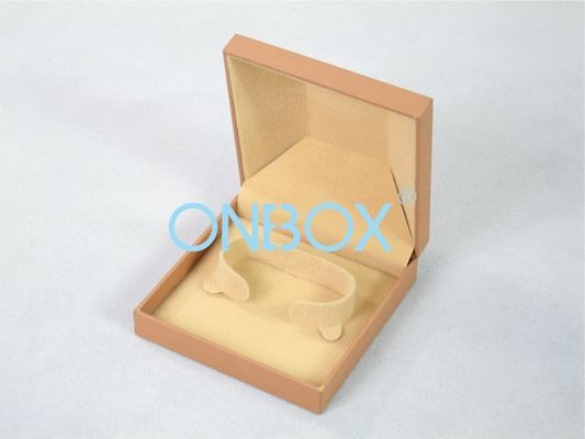 Luxury jewelry packaging boxes , leatherette paper bangle holder box