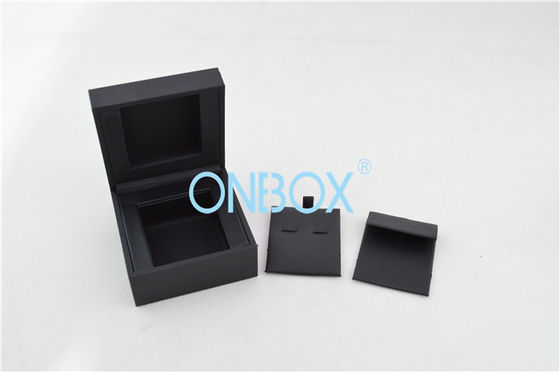 Unique Black Touch Paper Jewellery Gift Boxes Removable Insert Pads For Earrings And Eardrops