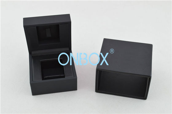 Ring And Earrings Luxury Black Touch Paper Jewellery Gift Boxes Double Insert Pads