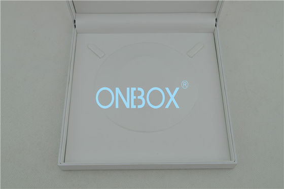 Women Necklace Elegant White Paper Jewelry Packaging Boxes Stitching White Leatherette Top