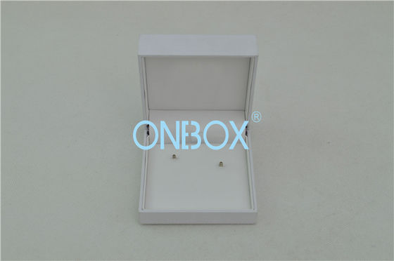 Fashion White Plastic Jewelry Packaging Boxes White Imitation Leather Top Design