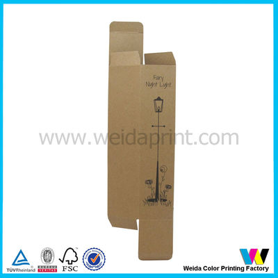 Flat Packed Brown Kraft Paper Packaging Boxes with Black Printing Logos , No Lamination