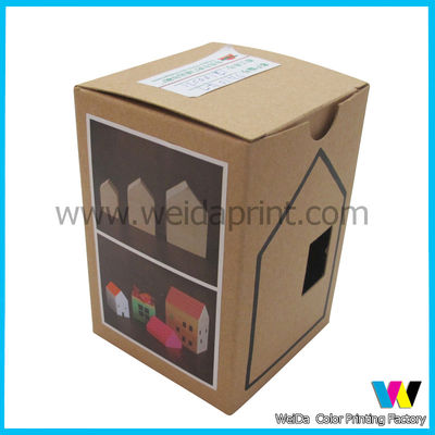 Colorful Printed Auto-locked Bottom Paper Packaging Boxes with Cut Window on Side