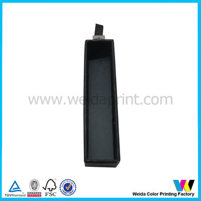 Black Matt Small Drawer Style Paper Packaging Boxes with Rope Handle At One End