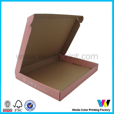 Corrugated Pink Printed Sweaters Gift Packaging Boxes with White Brand Name
