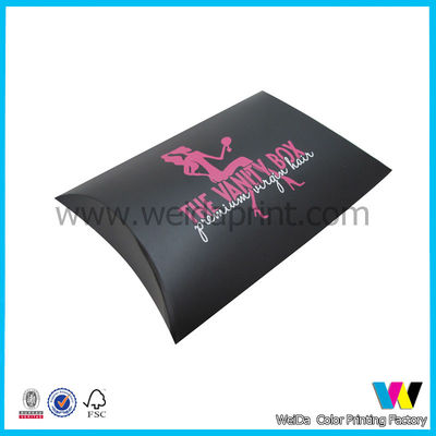 Custom Promotion Black Pillow Gift Paper Packaging Boxes with Matt Finish