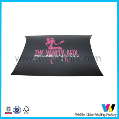 Custom Promotion Black Pillow Gift Paper Packaging Boxes with Matt Finish