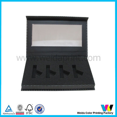 Black Color Paper Packaging Boxes with Clear Plastic Window