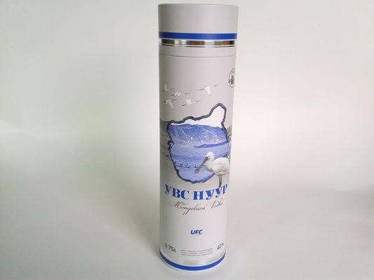 Offset Printed Cylindrical Wine Packaging Boxes , Embossed Custom Paper Board Packaging Boxes