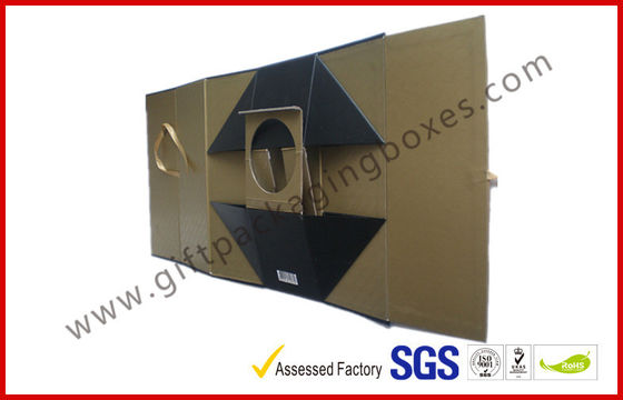 Foldable 1100G Rigid Board Wine Packaging Boxes , Rubber Finished Luxury Gift Boxes With Spot UV Logo