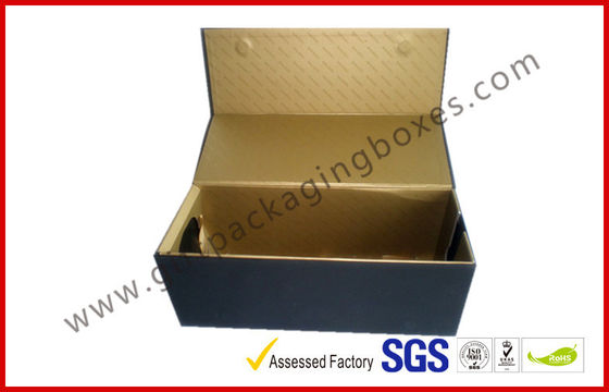 Foldable 1100G Rigid Board Wine Packaging Boxes , Rubber Finished Luxury Gift Boxes With Spot UV Logo