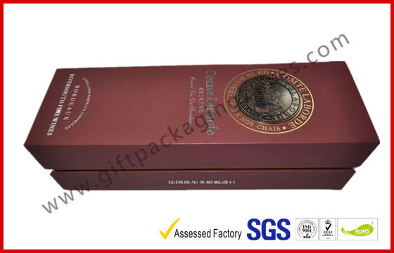 Handmade Silver Printed 1400g Grey Board Wine Packaging Boxes , Magnetic Wine Gift Packaging Boxes