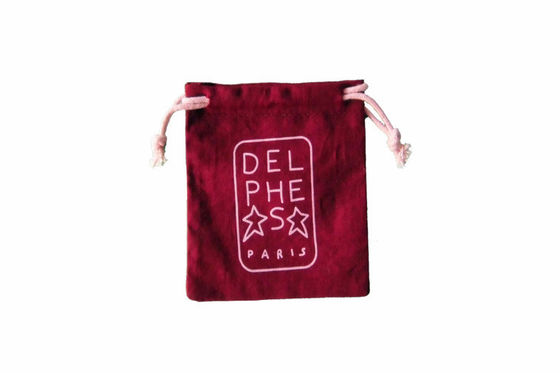 Pure Cotton Drawstring Pouch Custom Printing , Recyclable Bags