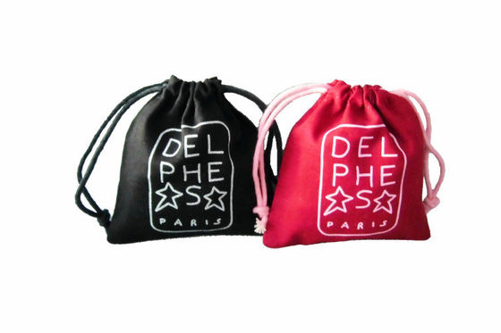 Pure Cotton Drawstring Pouch Custom Printing , Recyclable Bags