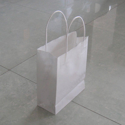 White Kraft Paper Customized Paper Bags With 150 Gram Kraft Paper