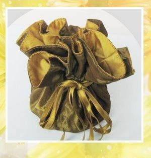 Round Satin Sheer Drawstring Gift Pouch Bags Travel Jewelry Organizer