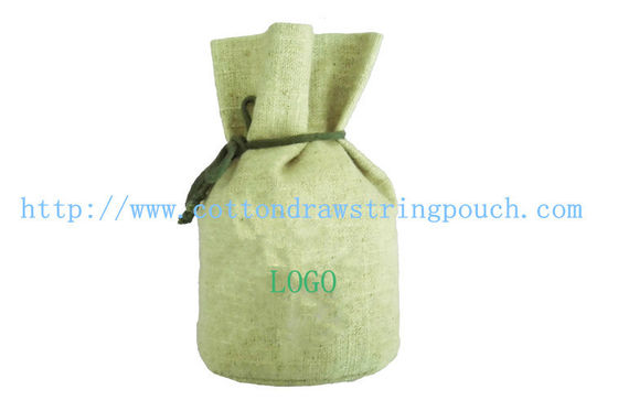 Eco Friendly Burlap Jute Drawstring Pouch Bags With Cotton Cord