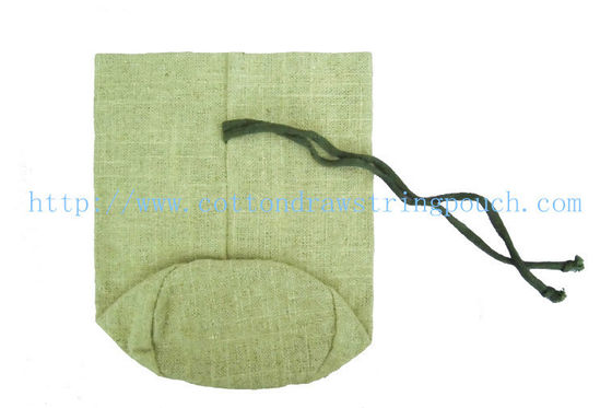 Eco Friendly Burlap Jute Drawstring Pouch Bags With Cotton Cord