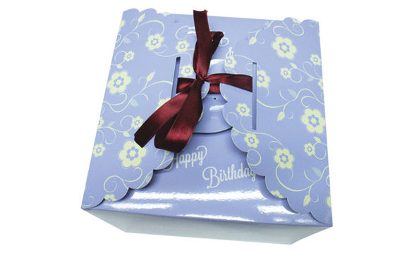Flat Shipping Paper Packaging Wedding Cake Boxes With Exquisite Ribbon