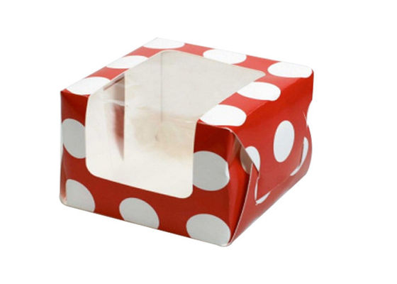Empty clear Window Colored Paper Packaging Boxes , food grade Cake Box