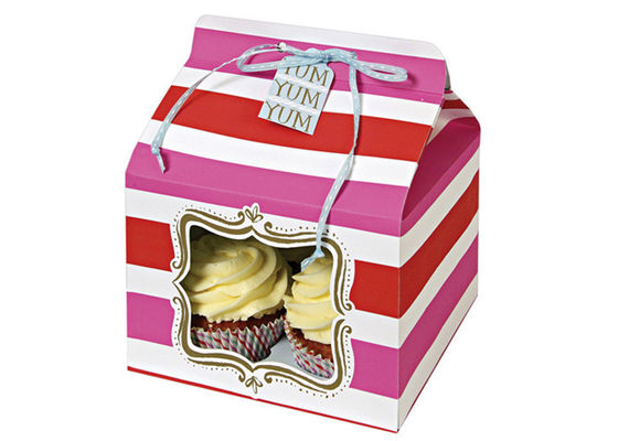 Environmental Cupcake Paper Packaging Boxes Trays Insert , Glossy Lamination
