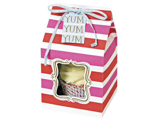 Environmental Cupcake Paper Packaging Boxes Trays Insert , Glossy Lamination