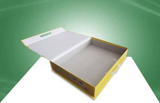 Rigid Stationery Gift Box Paper Packaging Boxes With Plastic Hondle Made By Grey Board