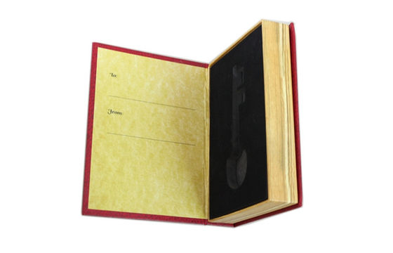 Clamshell Magic Key Cardboard Gift Boxes , Book Shaped Gift Box With EVA Inside