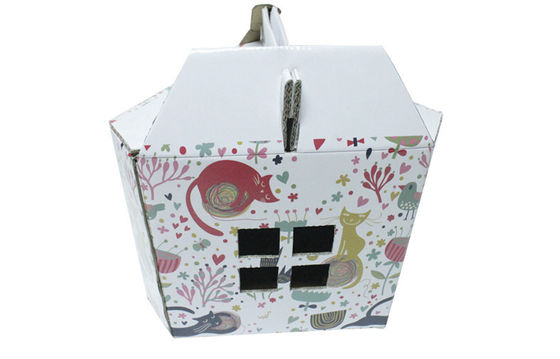 Recycled Cardboard Gift Boxes with CMYK Printing , Cardboard Box For Cats