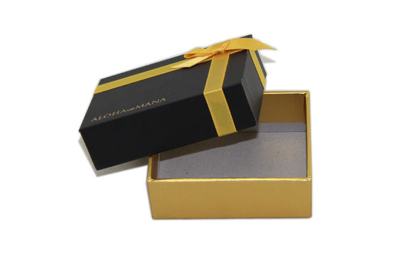 Jewelry Packaging Recycled Cardboard Gift Boxes With Ribbon Crossed