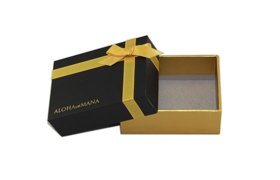 Jewelry Packaging Recycled Cardboard Gift Boxes With Ribbon Crossed