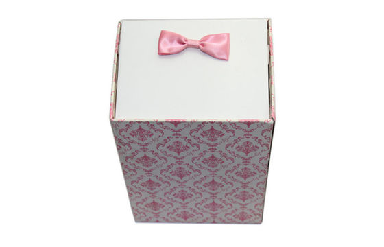 Pink Paper Packaging Gift Box with Tie Sticked , Recycled Plastic Boxes