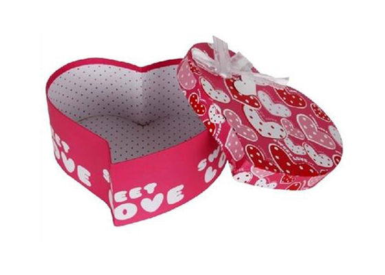 100% Recyclable  Recycled Cardboard Gift Boxes , Customized Heart Shape Gift Box