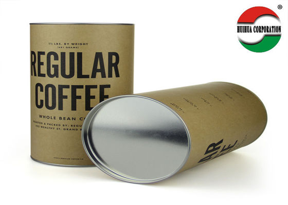 Coffee Packaging Foil Lined Silver Movable Cover Paper Canister