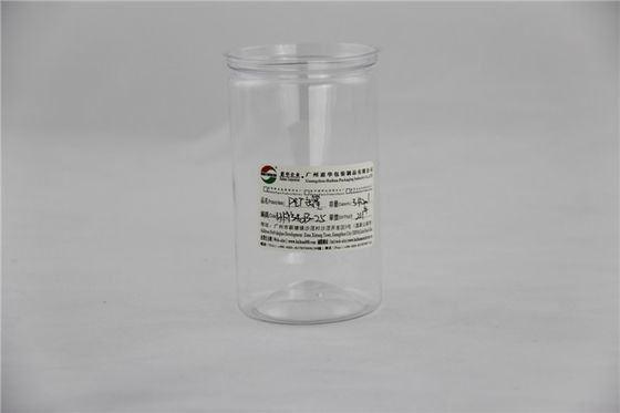 Customized dry fruit Clear Plastic Cylinder box 400ml , Food grade PET can