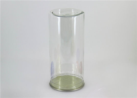 Large capacity  food grade Clear Plastic Cylinder PET canister For dry fruit , nut